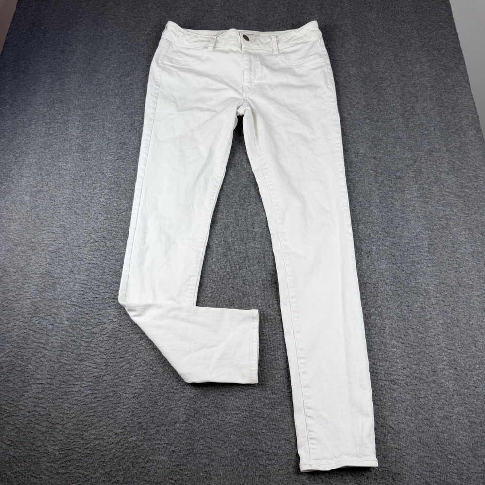 American Eagle Jeggings Women's 14 X-Long White Super Super Stretch Skinny Pants